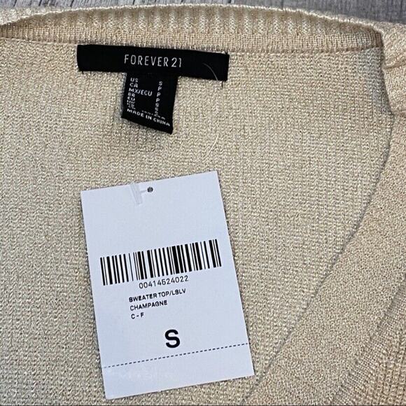 NWT Forever 21 Glitter Knit Balloon Sleeve Sweater - Picture 8 of 12